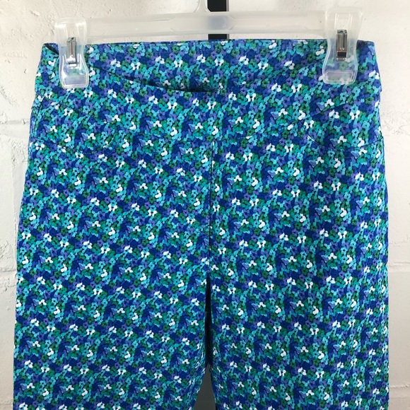 Soft Surroundings Super Stretch Capri Pant Floral Blue Teal White Size S - Picture 5 of 10